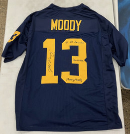 Jake Moody Signed Autographed Michigan Jersey 3 Inscriptions