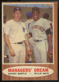 1962 Topps Managers' Dream Mantle Mays #18 VG/EX