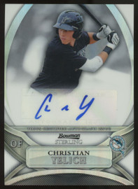 2010 Bowman Sterling Christian Yelich Refractor Auto /199 #BSP-CY