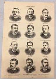 May 16 1885 Harper's Weekly Woodcut Champion Baseball Players
