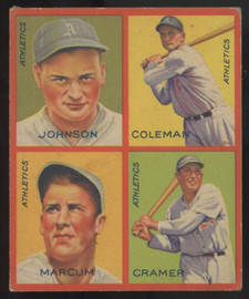 1935 Goudey 4-in-1 Johnson Coleman Marcum Cramer #8J VG