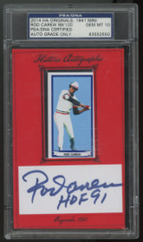 2014 Historic Autographs 1941 Mini Rod Carew Auto PSA/DNA 10