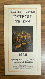 1938 Detroit Tigers Spring Training Camp Player Roster