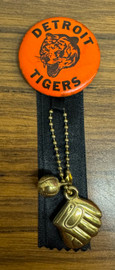 1940s-1950s Detroit Tigers Vintage Pinback with Charms