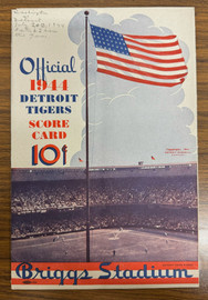 1944 Detroit Tigers vs Washington Senators Score Card