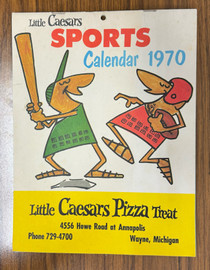 1970 Little Caesars Tasco Sports Calendar Tigers Lions Red Wings