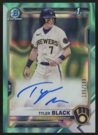 2021 Bowman Draft Chrome Tyler Black 1st Auto Aqua Lava /199 #CDA-TB