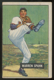 1951 Bowman Warren Spahn #134 VG