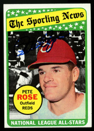 1969 Topps Pete Rose All Star #424 Signed Auto JSA