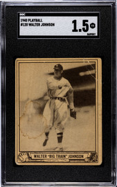 1940 Play Ball Walter Big Train Johnson #120 SGC 1.5