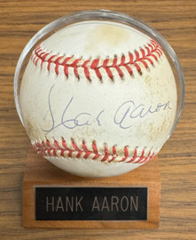 Hank Aaron Signed Autographed Rawlings ONL Baseball JSA LOA