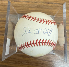 Dick McAuliffe Signed Autographed Rawlings OAL Baseball JSA