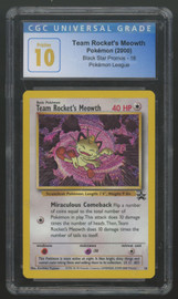 2000 Pokemon Team Rocket's Meowth Black Star Promo #18 CGC 10 Pristine