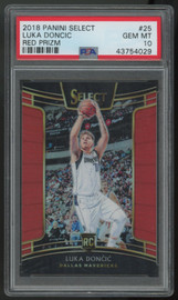 2018-19 Select Luka Doncic RC Red Prizm /199 #25 PSA 10