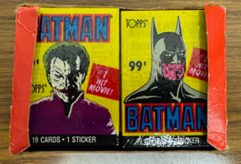 1989 Topps Batman Cello Box (Missing Top) 18 Factory Sealed Packs