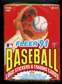 1991 Fleer Baseball Wax Box 36 Packs Sealed