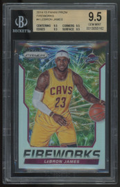 2014-15 Prizm LeBron James Fireworks Silver #4 BGS 9.5