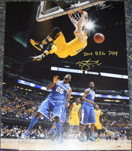 Nik Stauskas Michigan Wolverines NCAA Autograph 16x20 Photo Slam Dunk Inscribed POY