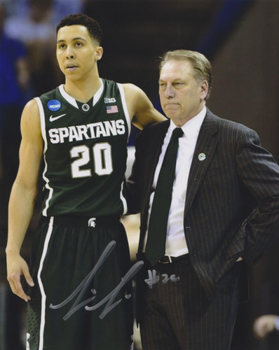 Travis Trice 8x10" Autographed Photo w/Tom Izzo Michigan State Spartans NCAA
