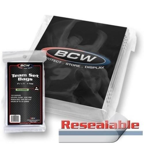 BCW Team Set Bags  Pack of 100 Resealable Bags