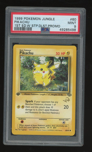 1999 Pokemon Jungle Pikachu 1st Ed. Wizards Stamp Duelist Promo PSA 9 MINT
