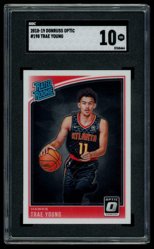 2018-19 Donruss Optic Trae Young Rated Rookie RC #198 SGC 10 GM