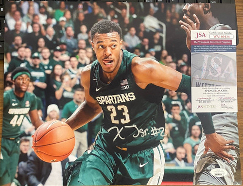 Xavier Tillman Signed Photo 11x14 MSU Green JSA Witnessed