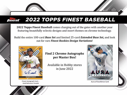 2022 Topps Finest Baseball Hobby 8-Box Case