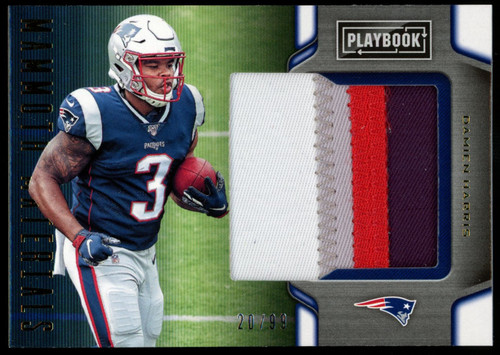 2019 Playbook Damien Harris Mammoth Materials Patch RC #MM-9 /99
