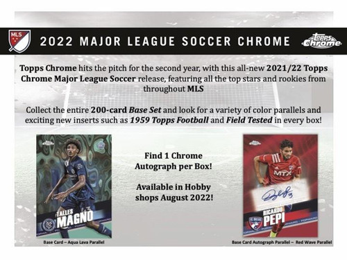 2022 Topps Chrome MLS Soccer Hobby Box