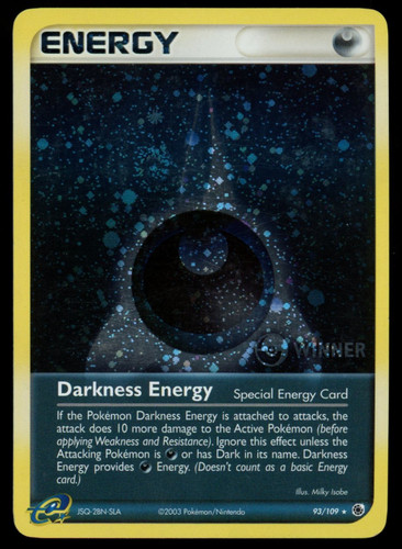 Pokemon Darkness Energy Holo Winner Promo #93/109