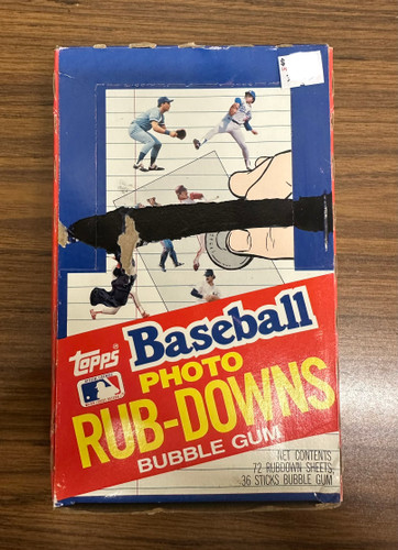 1984 Topps Baseball Photo Rub-Downs Wax Box (36 Packs)