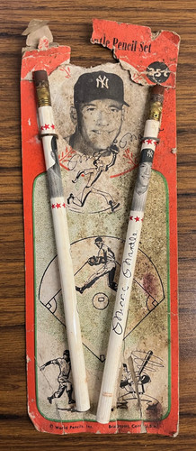 1959 World Pencils Mickey Mantle Pencil Set (Pencils Attached) "A"