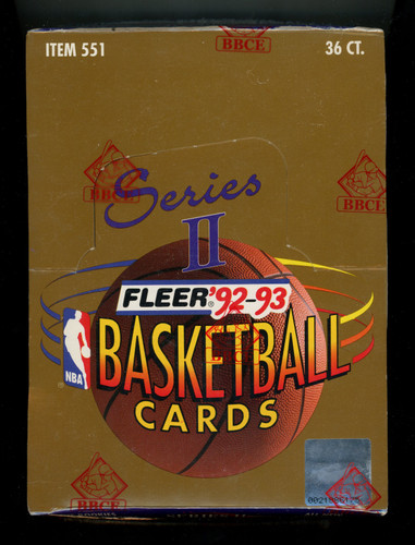 1992/93 Fleer Series 2 Basketball Hobby Box BBCE Wrapped And Sealed