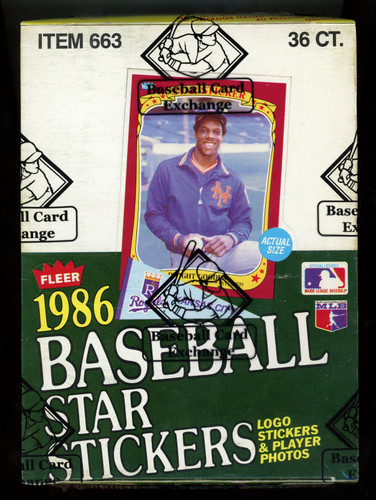 1986 Fleer Baseball Star Stickers Box BBCE Wrapped And Sealed