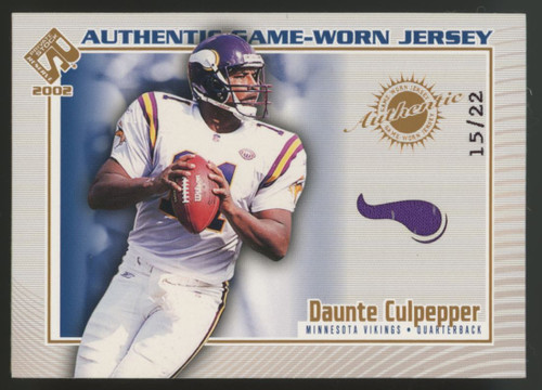 2002 Private Stock Daunte Culpepper Game-Worn Jersey /22 #72