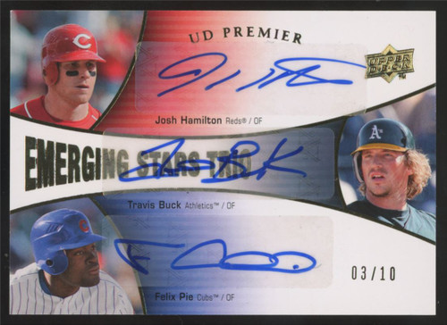 2008 Upper Deck Premier Hamilton/Buck/Pie Emerging Stars Trio Triple Auto /10