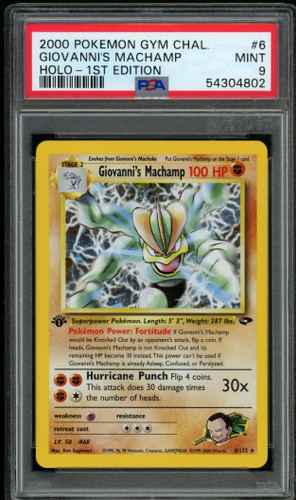 Pokemon Giovanni's Machamp Gym Challenge 1st Edition Holo #6/132 PSA 9