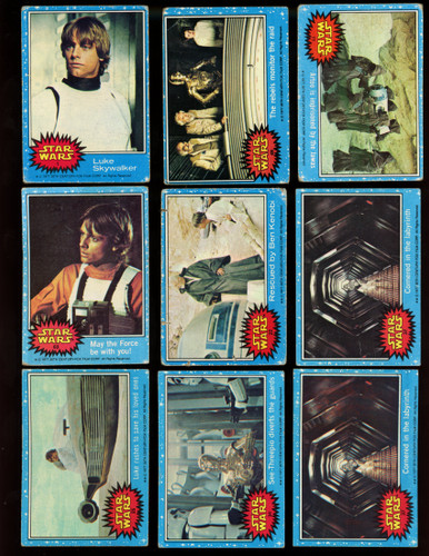 1977 Topps Star Wars Series 1-3 Lot of 129 Cards Low Grade Luke Skywalker RC #1