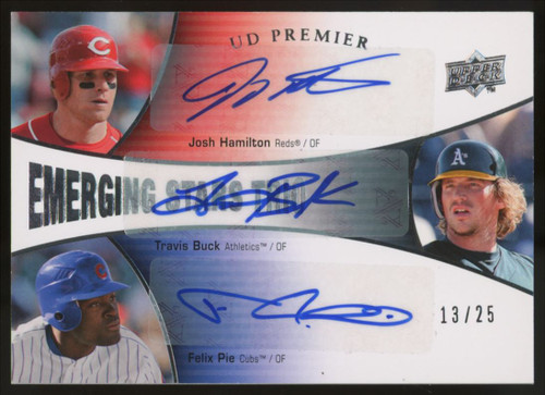 2008 Premier Josh Hamilton/Travis Buck/Felix Pie Emerging Stars Trio Auto