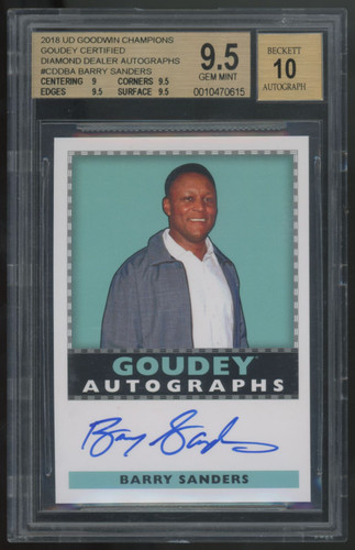 2018 Goodwin Champions Barry Sanders Goudey Auto #CDD-BA BGS 9.5 10