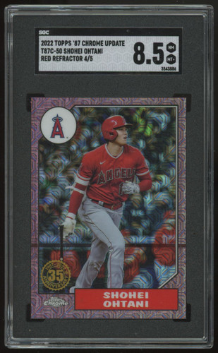 2022 Topps Chrome Update Shohei Ohtani 1987 Red Mojo Refractor /5 SGC 8.5