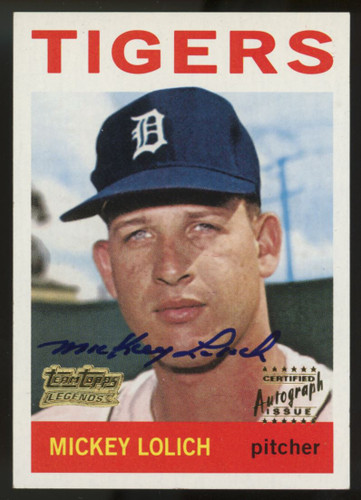 2001 Team Topps Legends Mickey Lolich 1964 Auto #128