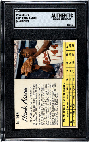 1962 Jell-O Hank Aaron #149 SGC Authentic