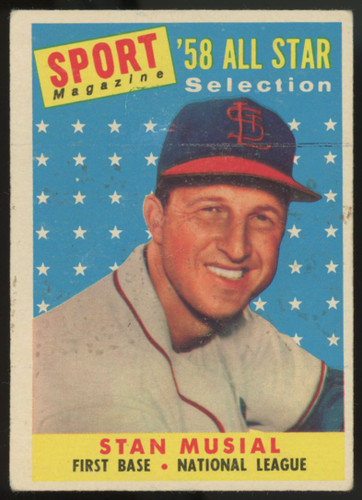 1958 Topps Stan Musial AS #476 VG-VG/EX "C"