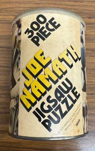 1972 American Publishing Joe Namath Jigsaw Puzzle 300 Pcs in Can Sealed