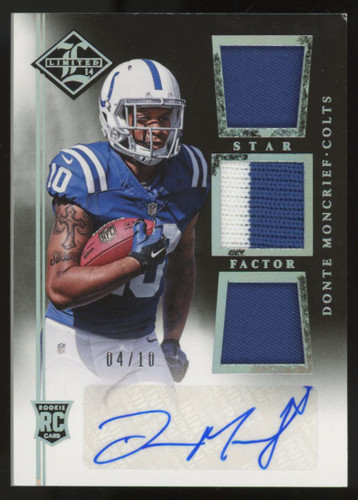 2014 Limited Donte Moncrief RC Triple Patch Auto RPA /10 #RSF-DM