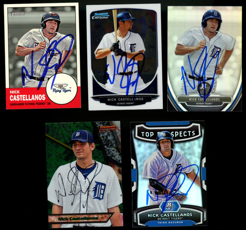 2011-2013 Nick Castellanos In Person Auto Signed RC 5 Card Lot