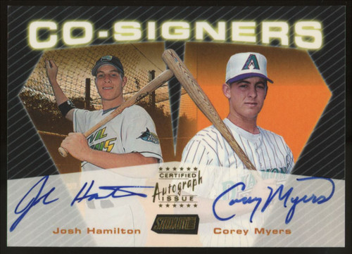 2000 Stadium Club Josh Hamilton Corey Myers Co-Signers Dual Auto #CO12