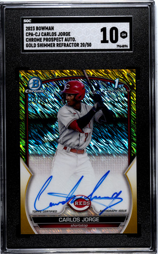 2023 Bowman Chrome Carlos Jorge 1st Auto Gold Shimmer /50 #CPA-CJ SGC 10